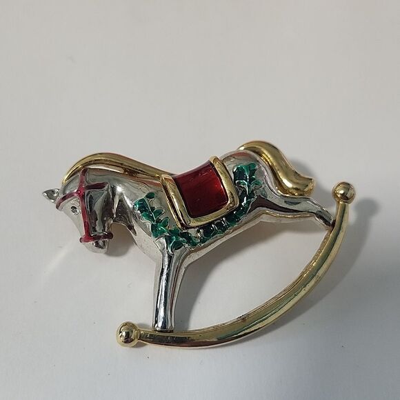 Vintage Rocking Horse Brooch - Picture 2 of 4